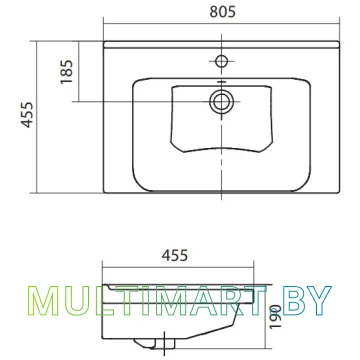 Умывальник Santek Миранда 80 (1WH302251) картинка 4